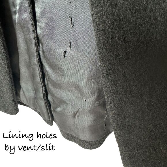 Vintage Italian Wool Double-Breasted Overcoat Gray 42L Long READ Grunge Academia - Picture 10 of 16